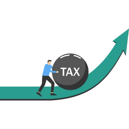 Empresario con carga fiscal  Ilustración