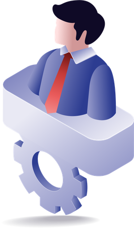 Hombre de negocios con gestión de personal  Ilustración