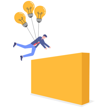 Hombre de negocios con ideas creativas  Ilustración