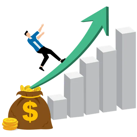 Hombre de negocios con crecimiento de inversión  Ilustración