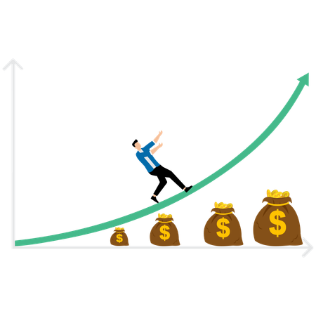 Hombre de negocios con crecimiento de inversión  Ilustración