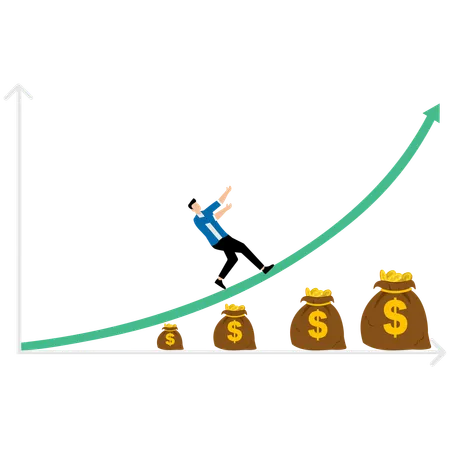 Hombre de negocios con crecimiento de inversión  Ilustración