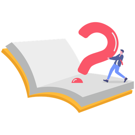 Hombre de negocios con libro de pensamiento  Illustration