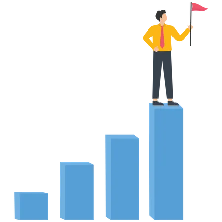 Empresario con objetivo empresarial  Ilustración