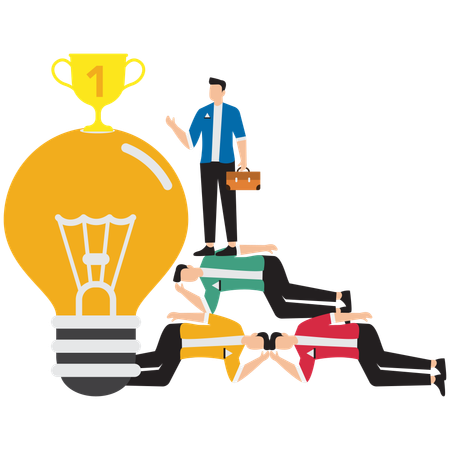 Empresario con premio a la mejor creatividad  Ilustración