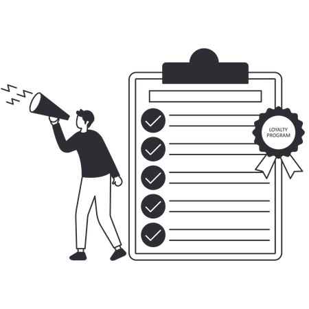 Programas de fidelización de conducción de empresarios.  Ilustración