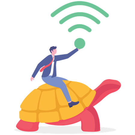 Empresário se conecta à rede wi-fi  Ilustração