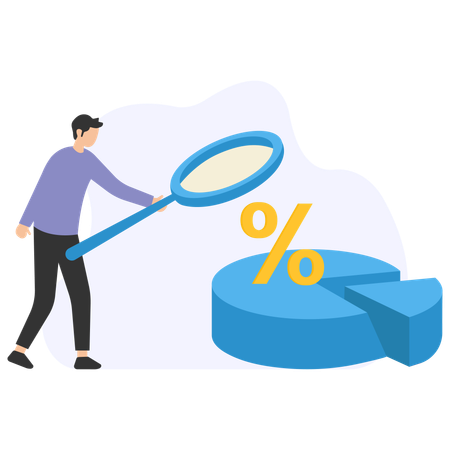 Empresário falando sobre desconto de participação de mercado  Illustration