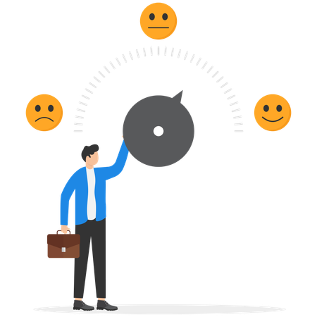 Empresário controlando a emoção empresarial  Ilustração
