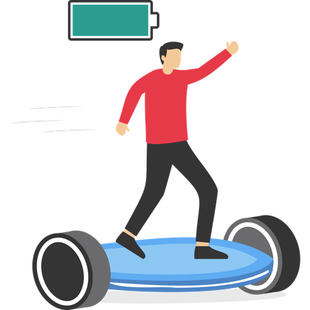 Empresário correndo em direção ao objetivo do negócio  Ilustração