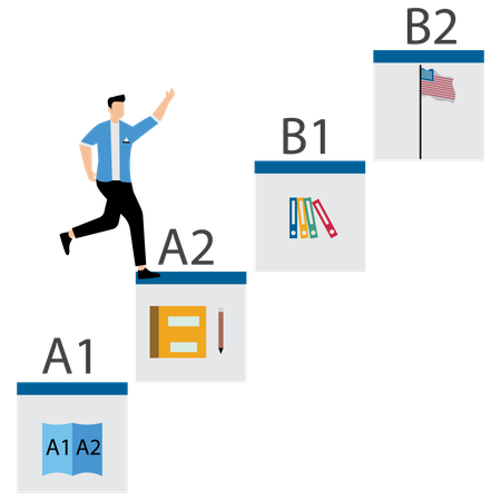 Empresário correndo em direção à meta de negócios  Ilustração