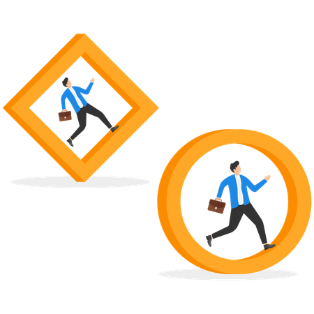Hombre de negocios corriendo en la carrera de negocios  Ilustración