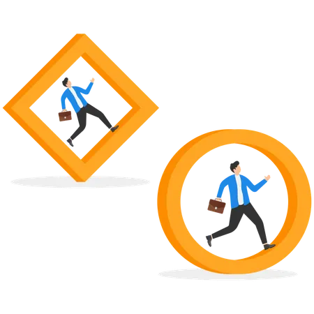 Hombre de negocios corriendo en la carrera de negocios  Ilustración