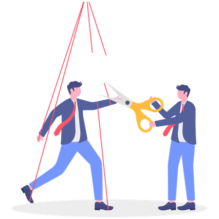 Empresário corta balanço de funcionária  Ilustração
