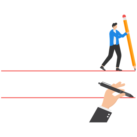 Empresario creando camino empresarial  Ilustración