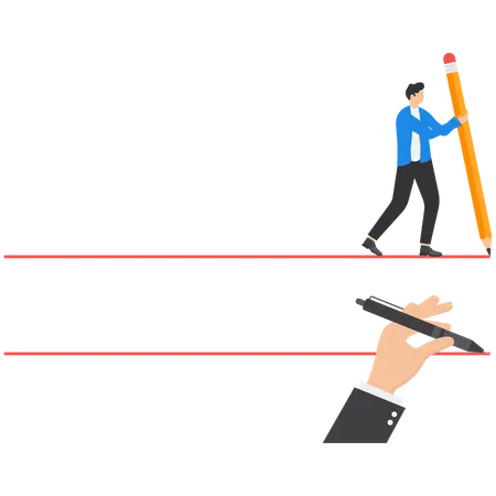 Empresario creando camino empresarial  Ilustración