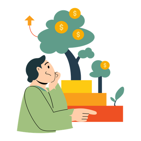 Empresario creciente inversión  Ilustración