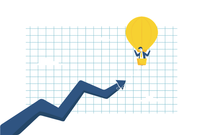 Empresario creciente inversión  Ilustración