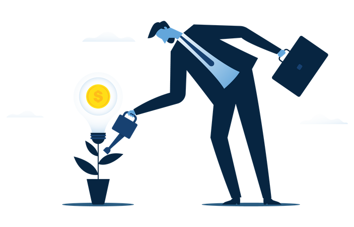 Empresario creciente inversión  Ilustración