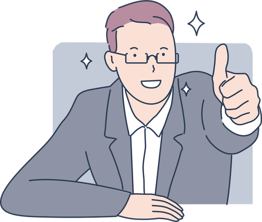 Empresário dando aprovação  Ilustração