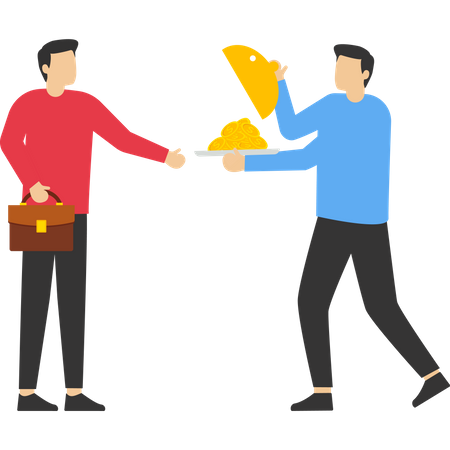 Empresário dando lucro ao chefe  Ilustração