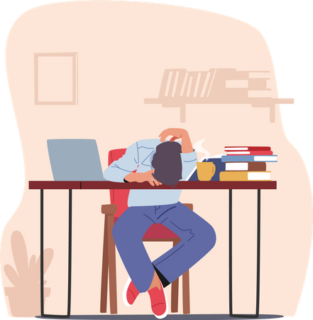 Empresario de sobrecarga cansado con energía de vida baja  Ilustración