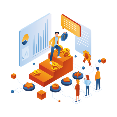 Empresário de sucesso  Ilustração