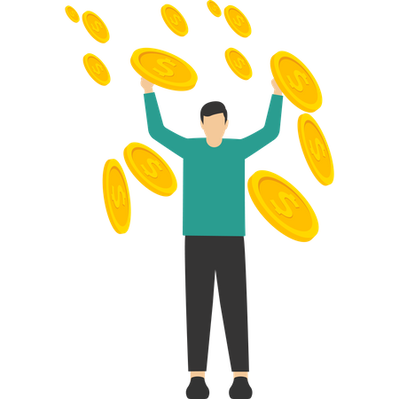 Empresário de sucesso alcança liberdade financeira  Ilustração