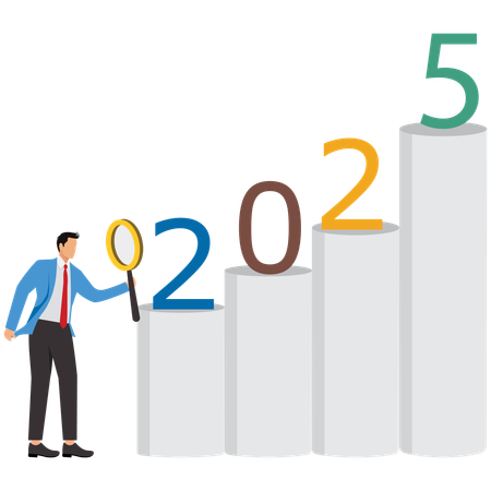 Empresário desenvolve metas para 2025  Ilustração