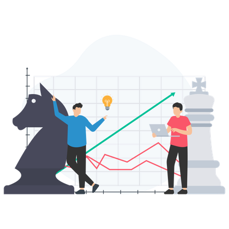 Hombre de negocios discutiendo la estrategia de la empresa  Ilustración