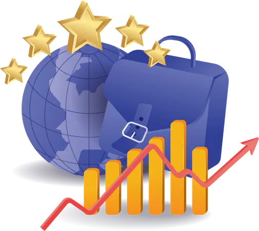 Empresário fica em primeiro lugar no mercado de negócios globalmente  Ilustração