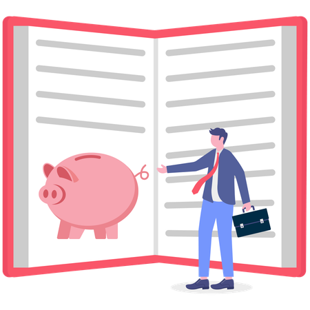 Empresário economiza dinheiro  Ilustração