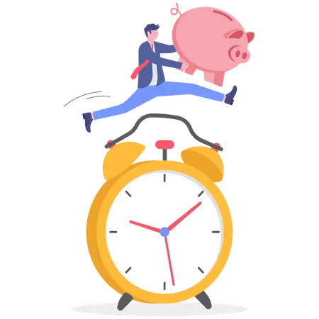 Empresário economiza tempo para obter renda  Ilustração