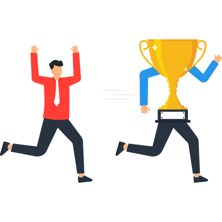Empresário em busca do sucesso empresarial  Ilustração