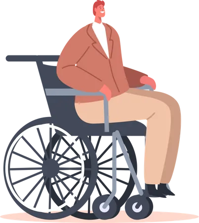 Empresário em cadeira de rodas com deficiência  Ilustração