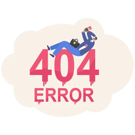 Empresário encontra erro 404  Ilustração