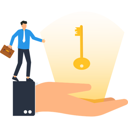 Empresário encontra a chave para o sucesso  Ilustração