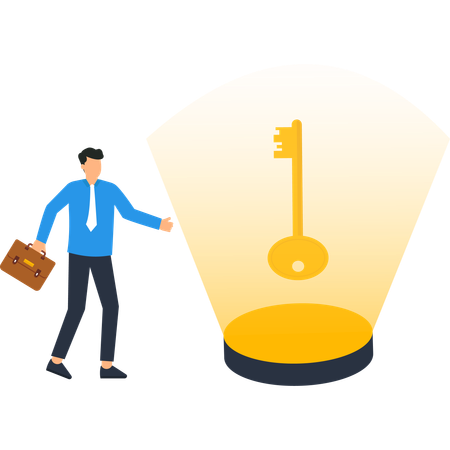 Empresário encontra a chave para o sucesso  Ilustração