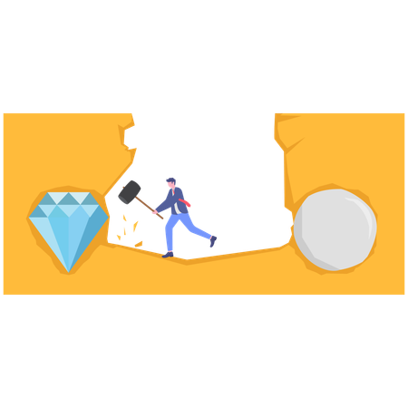 Empresário encontra diamante  Ilustração