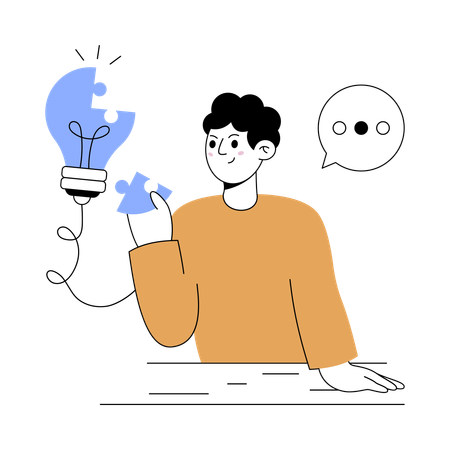 Empresário encontrando solução de negócios  Illustration