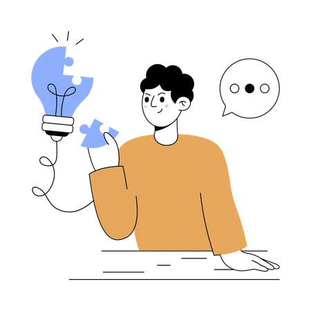 Empresário encontrando solução de negócios  Illustration