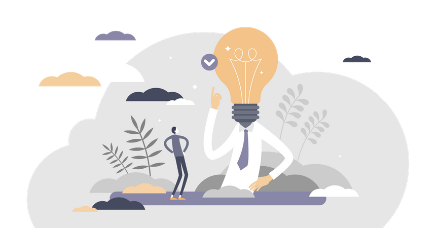 Empresário encontrando solução de negócios  Ilustração