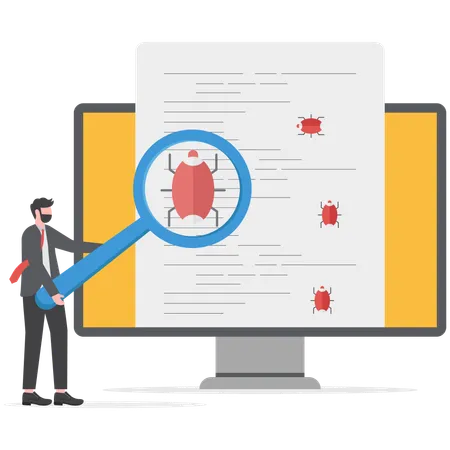 Empresário encontrou bug em seu software  Ilustração