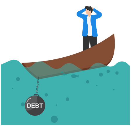Empresario bajo deuda  Ilustración