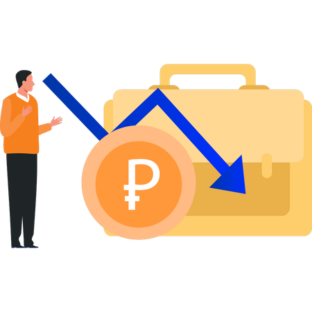 El empresario se enfrenta a una caída de dinero en el mercado de las criptomonedas  Ilustración