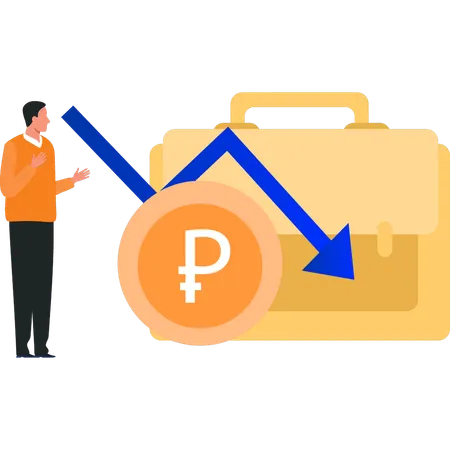 El empresario se enfrenta a una caída de dinero en el mercado de las criptomonedas  Ilustración