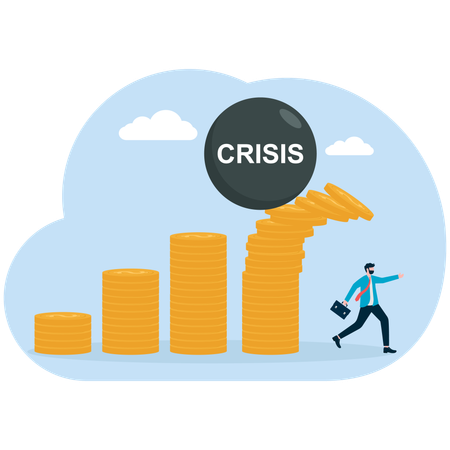 Empresário enfrenta crise de mercado  Ilustração