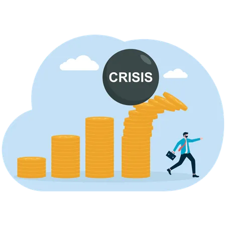 Empresário enfrenta crise de mercado  Ilustração