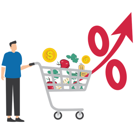 Empresario ante buena inflación  Ilustración