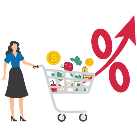 Empresario ante buena inflación  Ilustración